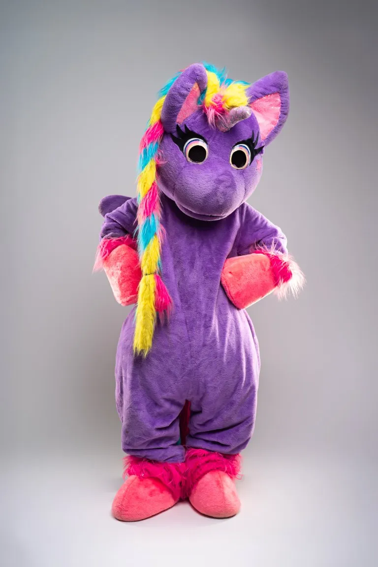 inchiriere mascota Unicorn Seeria Events, mascotă premium colorată și strălucitoare pentru petreceri magice pentru fete